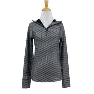 Greyson Top Womens S Small Gray Soleil Diamonds All Day Mock Neck 1/4 Zip Golf
